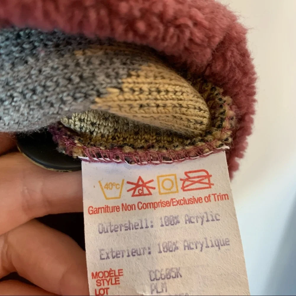 Vintage Country Clothing Co Fleece Jacket Shearling XL Trees Mauve Suede Collar - Picture 6 of 8